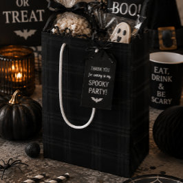 Bolsa De Regalo Mediana Tonos negros ricos Patrón de cuadros escoceses tar
