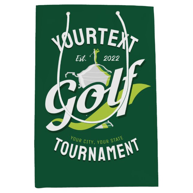 Bolsa De Regalo Mediana Torneo de Trofeo Pro Golfer NAME Golf (Anverso)
