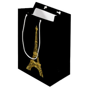 Bolsa De Regalo Mediana Torre Eiffel del oro