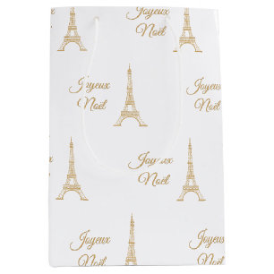 Bolsa De Regalo Mediana Torre Eiffel Joyeux Noel