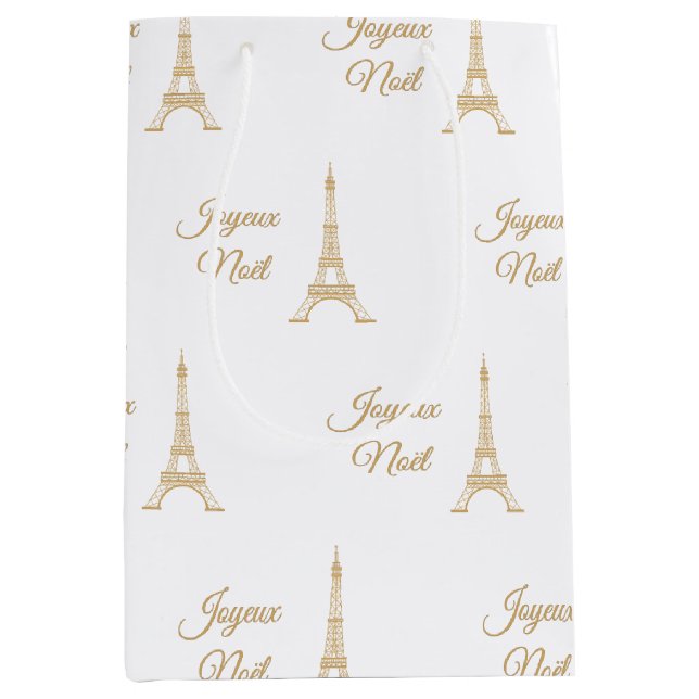 Bolsa De Regalo Mediana Torre Eiffel Joyeux Noel (Anverso)