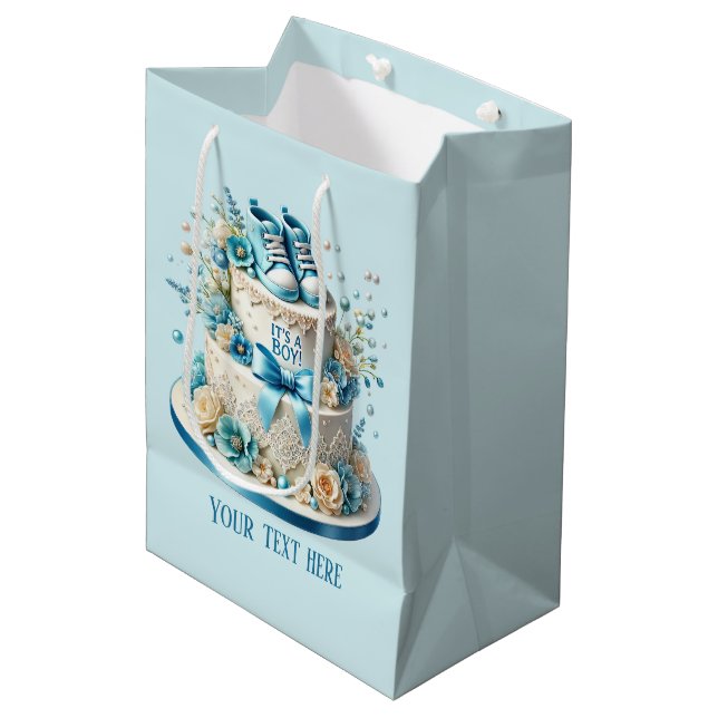 Bolsa De Regalo Mediana Torta de fiesta de ducha de bebé (Angulo Anverso)