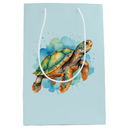Bolsa De Regalo Mediana Tortuga de pintura suave