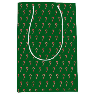 Bolsa De Regalo Mediana Traditional candy cane & green