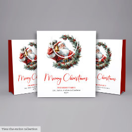 Bolsa De Regalo Mediana Traditional Santa Claus Cozy Red Green Gift Bag