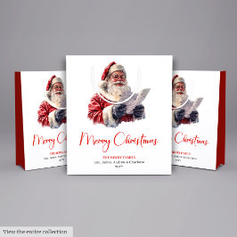 Bolsa De Regalo Mediana Traditional Santa Claus Cozy Red Green Gift Bag