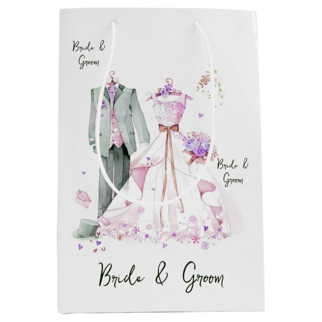 Bolsa De Regalo Mediana Traje de novia y traje de novio (Anverso)