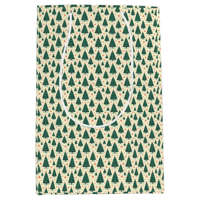 Bolsa De Regalo Mediana Trees and Snowflakes (Anverso)