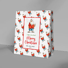 Bolsa De Regalo Mediana Trendy funny Santa Claus watercolor Christmas 