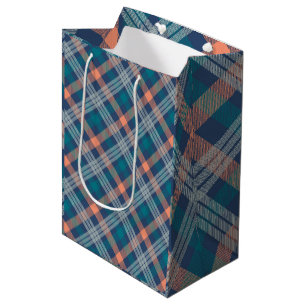 Bolsa De Regalo Mediana Trendy Multicolor Tartán