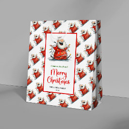 Bolsa De Regalo Mediana Trendy quirky Santa cute cheerful holiday gift bag