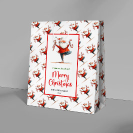 Bolsa De Regalo Mediana Trendy Santa Claus fun watercolor holiday gift bag