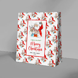 Bolsa De Regalo Mediana Trendy Santa Claus modern watercolor holiday bag