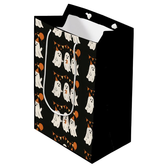 Bolsa De Regalo Mediana Tres adorables fantasmas alegres de Halloween  (Angulo Anverso)