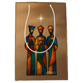 Bolsa De Regalo Mediana Tres Reyes Magos abstractos