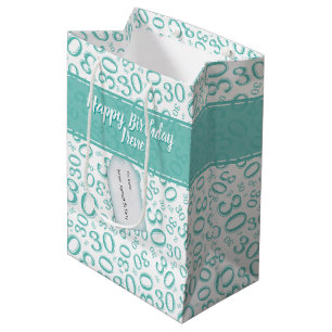 Bolsa De Regalo Mediana Trigésimo trullo feliz y blanco del modelo del