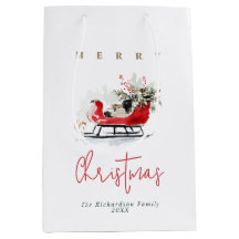 Trineo de Navidad elegante acuarela