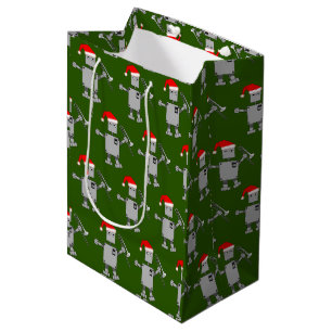 Bolsa De Regalo Mediana Trombone Santa Hat Robot