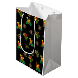 Bolsa De Regalo Mediana Tropicas - Bolsa Regalo Piña Elegante Negro