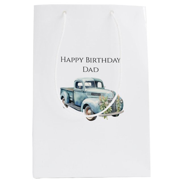 Bolsa De Regalo Mediana Trucks Dad Birthday (Anverso)