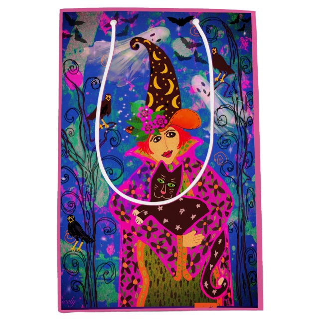 Bolsa De Regalo Mediana Truco o trato personalizado divertido (Anverso)