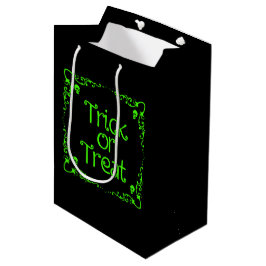 Bolsa De Regalo Mediana Truco o trato verde baba