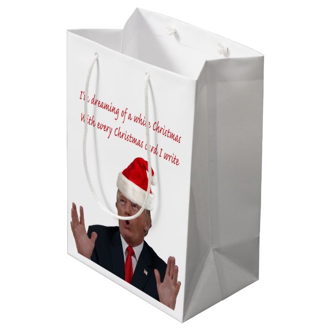 Bolsa De Regalo Mediana Trump, soñando con un Navidad blanco (Angulo reverso)