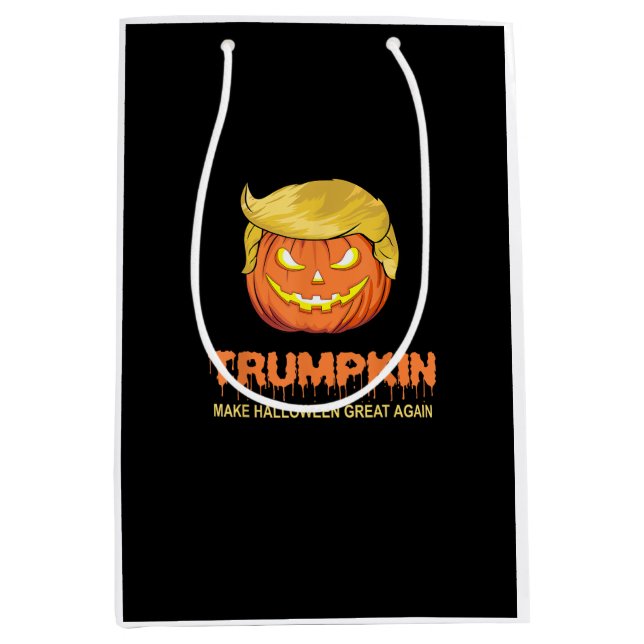 Bolsa De Regalo Mediana Trumpkin de Halloween: Haz que Halloween vuelva a  (Anverso)