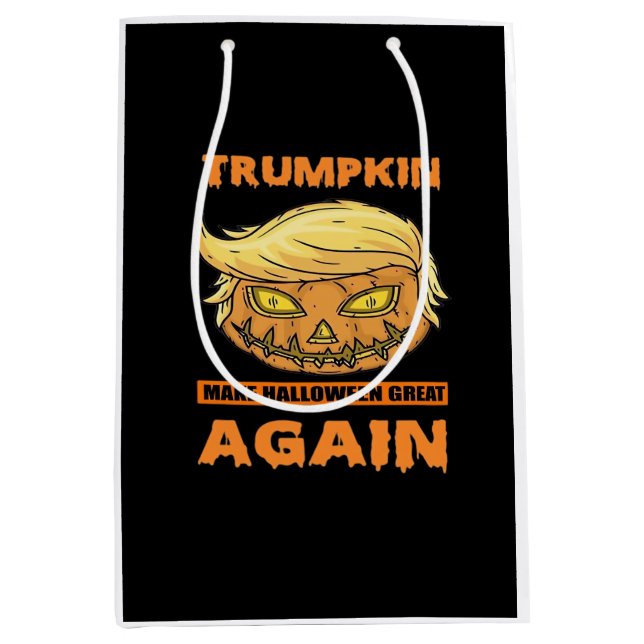 Bolsa De Regalo Mediana Trumpkin hace que Halloween sea genial otra vez di (Anverso)