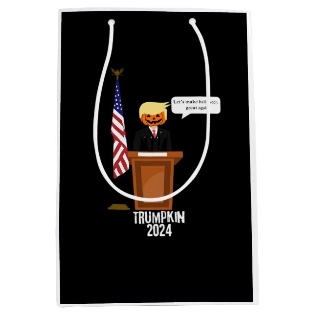 Bolsa De Regalo Mediana Trumpkin Hagamos de Halloween un gran clásico (Anverso)