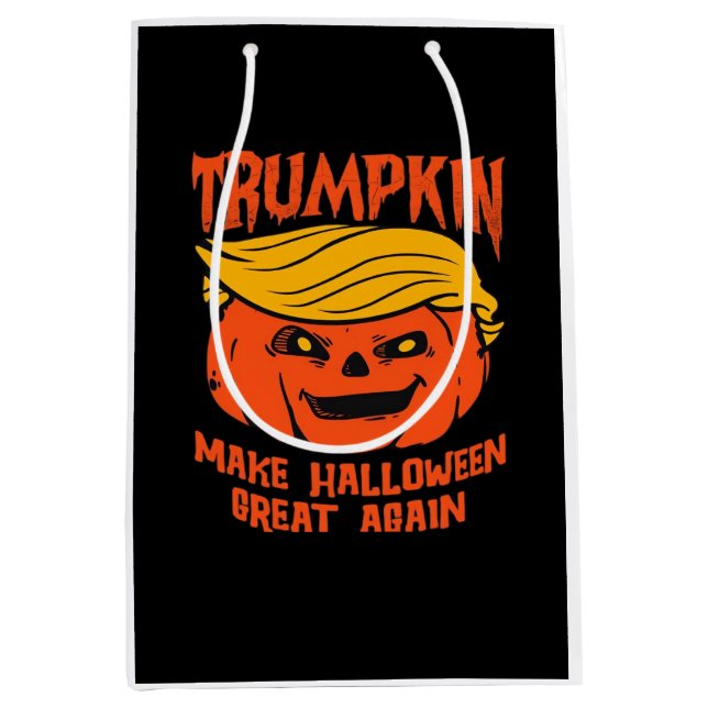 Bolsa De Regalo Mediana Trumpkin Halloween Calabaza Elección (Anverso)