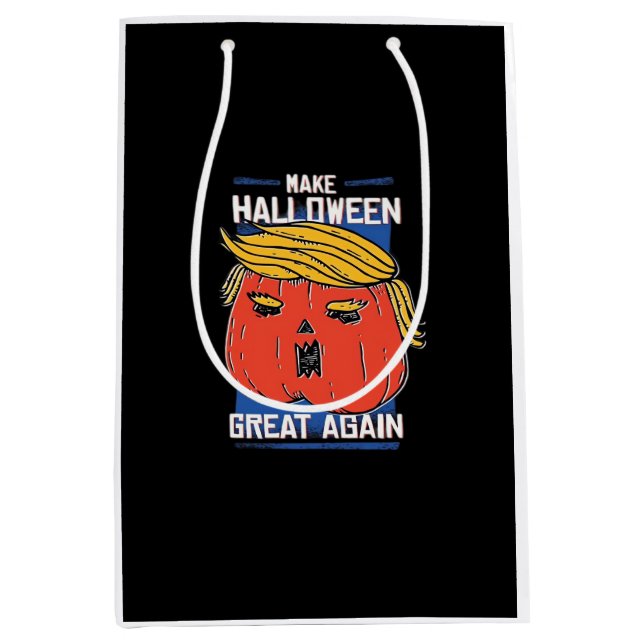 Bolsa De Regalo Mediana Trumpkin Halloween Pupmkin Classic (Anverso)