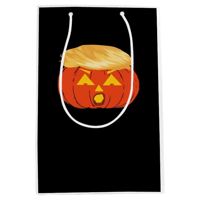 Bolsa De Regalo Mediana Trumpkin Jack O'Lantern (Anverso)