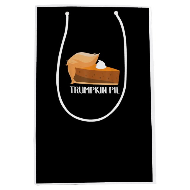 Bolsa De Regalo Mediana Trumpkin Pie Pumpkin Gracioso Día de Acción de Gra (Anverso)