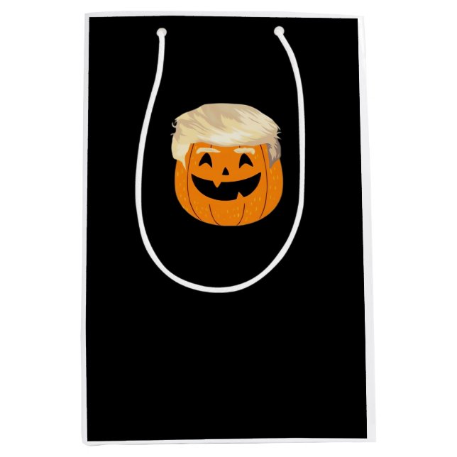 Bolsa De Regalo Mediana Trumpkin Pumpkin Halloween Classic (Anverso)