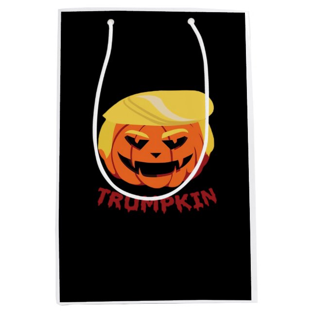 Bolsa De Regalo Mediana Trumpkin Scary Halloween Gift Classic (Anverso)