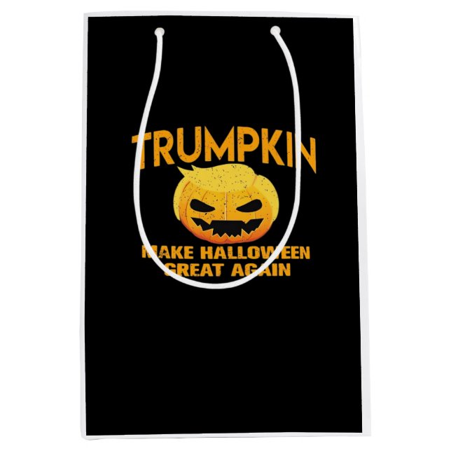 Bolsa De Regalo Mediana Trumpkin vuelve a hacer que Halloween sea grande - (Anverso)
