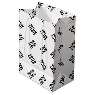 Bolsa De Regalo Mediana Tu logotipo   Patrón simple alterno repetitivo