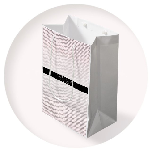 Bolsa De Regalo Mediana Tu nombre | Rayas de ormbre Rosa delgadas y sublte (Subido por el creador)