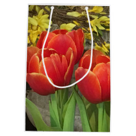 Bolsa De Regalo Mediana Tulipanes Alegres