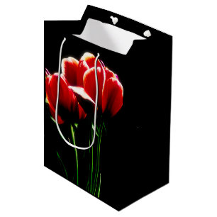 Bolsa De Regalo Mediana Tulipanes Rojos