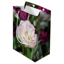 Tulipanes rosa brillante en un día soleado