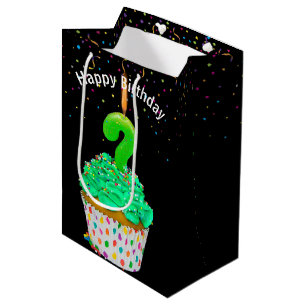 Bolsa De Regalo Mediana Turno de preguntas de velas de cumpleaños en torta