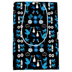 Bolsa De Regalo Mediana Twin Boy Stalk Delivery Blue