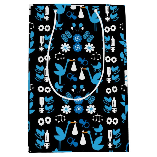 Bolsa De Regalo Mediana Twin Boy Stalk Delivery Blue (Anverso)