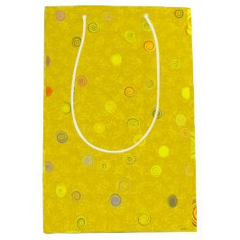 Bolsa De Regalo Mediana Twisty Polka Dot Spirals Yellow Gift Bag