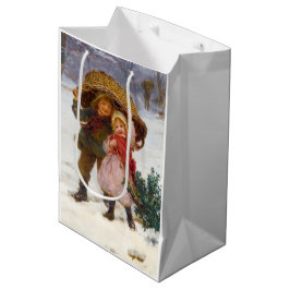 Bolsa De Regalo Mediana Two children in the snow by Frederick Morgan