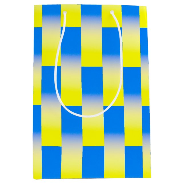 Bolsa De Regalo Mediana Ucrania azul y amarilla inspiró la paz en la guerr (Anverso)