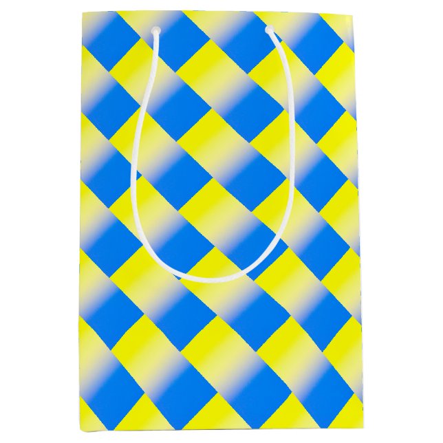 Bolsa De Regalo Mediana Ucrania azul y amarilla inspiró la paz en la guerr (Anverso)