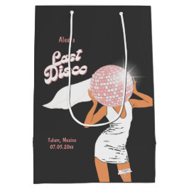 Bolsa De Regalo Mediana Última Soltera de Disco Negra